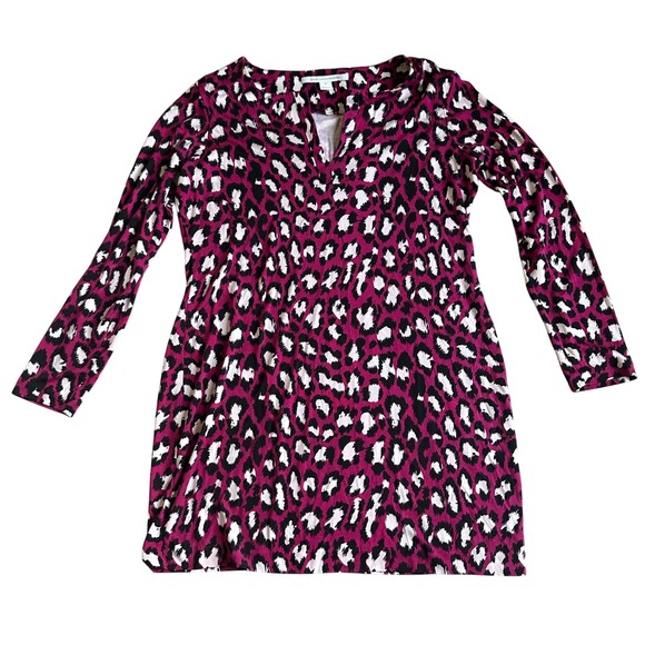 Diane Von‎ Furstenberg Reina Silk Dress Womens 12 Leopard Animal Print Office - Picture 1 of 9